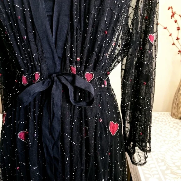 🍒NWOT🍒 SACRED HEART EMBELLISHED FULL LENGTH SHEER KIMONO